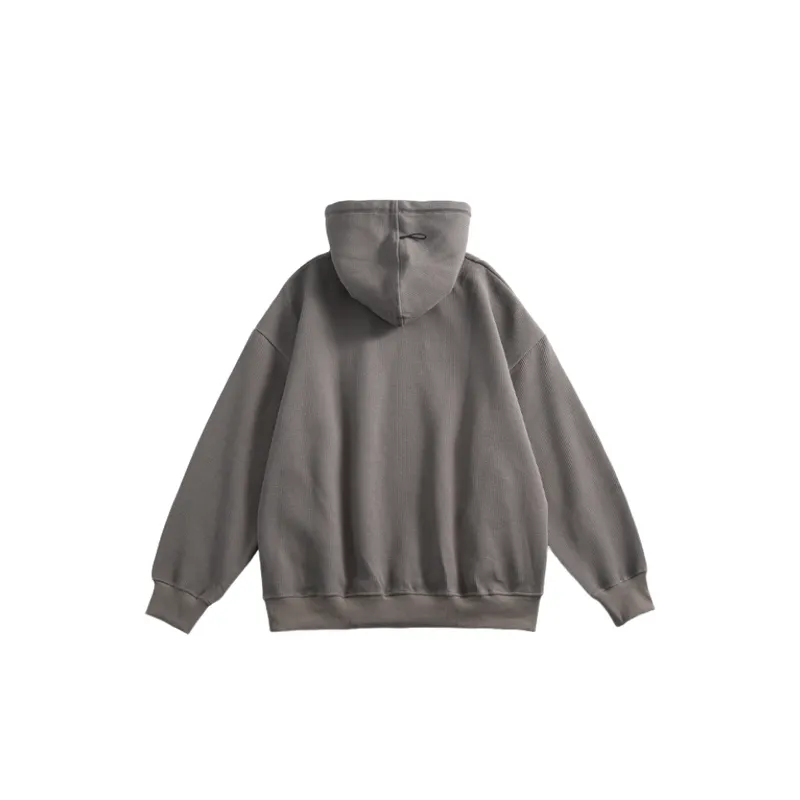 Cityboy Thickened Waffled Color Contrast Stitching Casual Hooded Sweatshirt-1