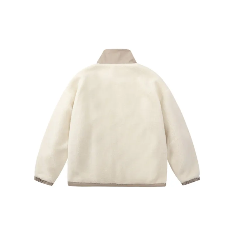Retro Lamb Fleece Stitching Coat-4