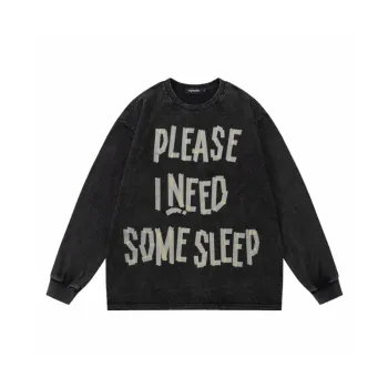 Letter Printing Round Neck Long Sleeve Round Neck Pullover Loose Sweatshirt