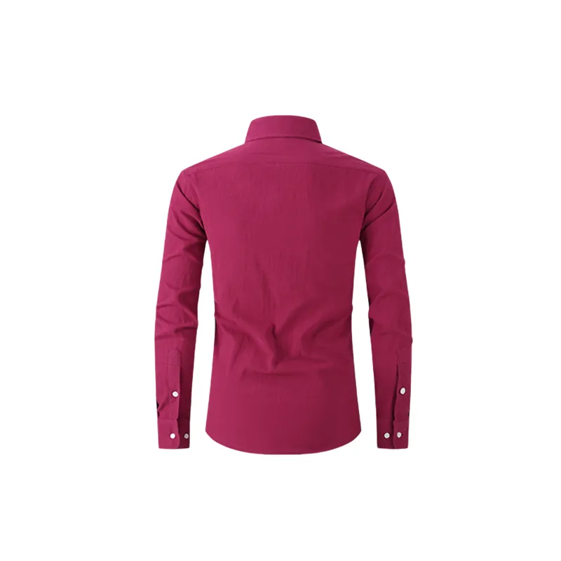 Casual Plain Cotton Blended Fabric Shirt-5