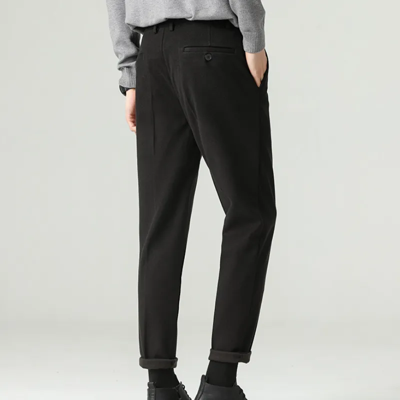 Casual Business Woolen Fabric Suit Trousers-7