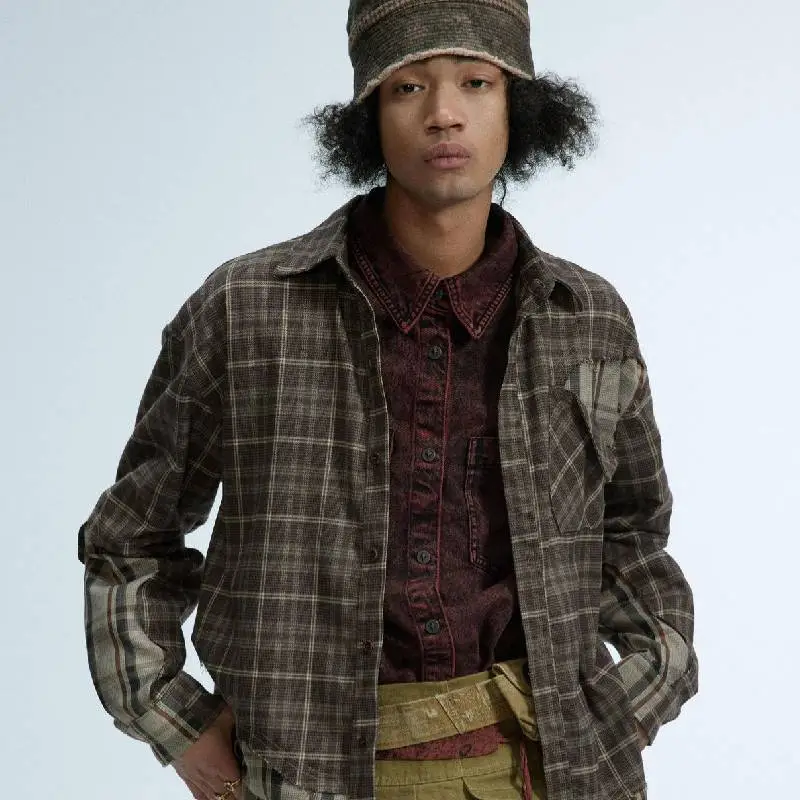 Retro Loose Cotton Polyester Blend Shirt-2