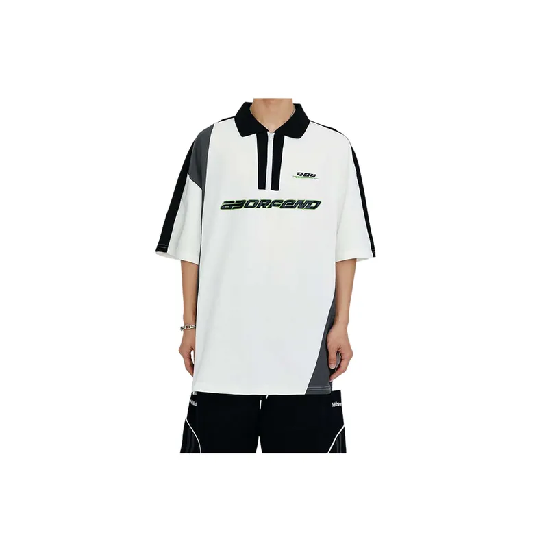 Retro Trendy Loose Letter Polo Shirt-6