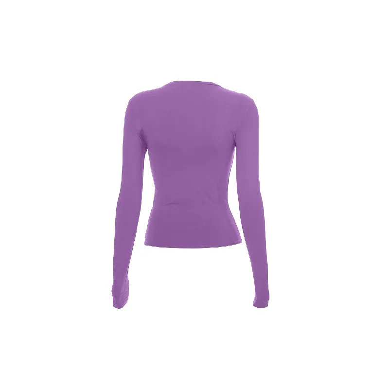 Retro Plain Polyester T Shirt Women-3