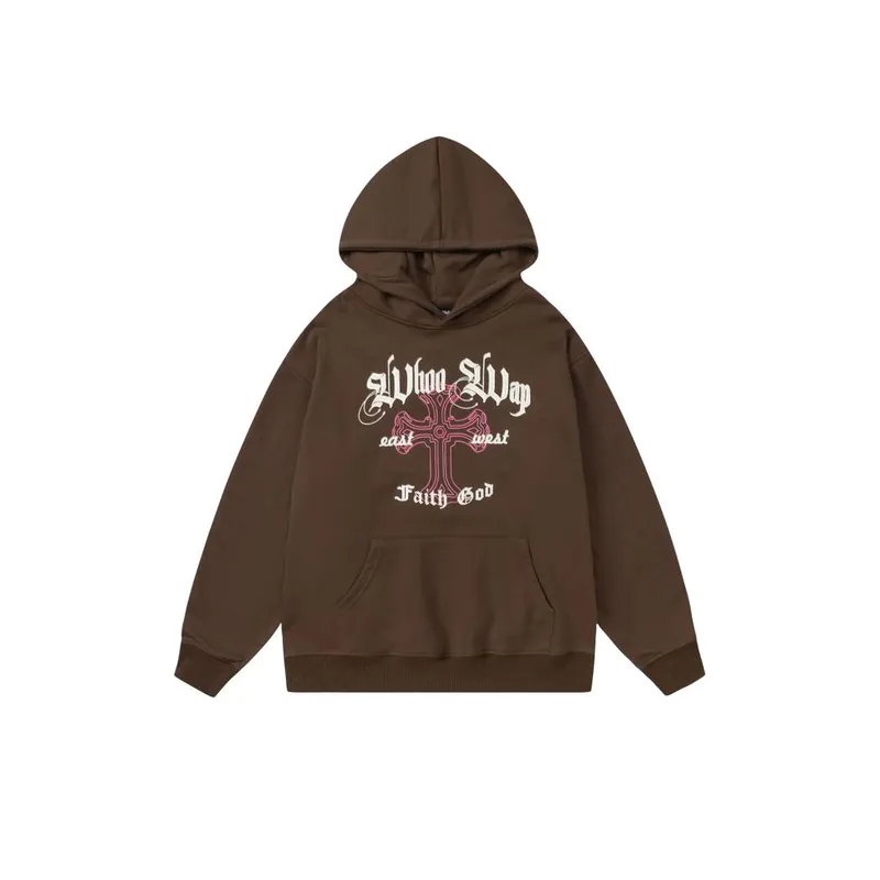 Back Letter Printed Heavy Hooded Sweater-0