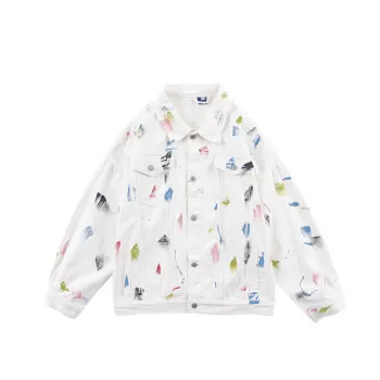 Loose Multi Pocket Splash Ink Cardigan Loose Shirt