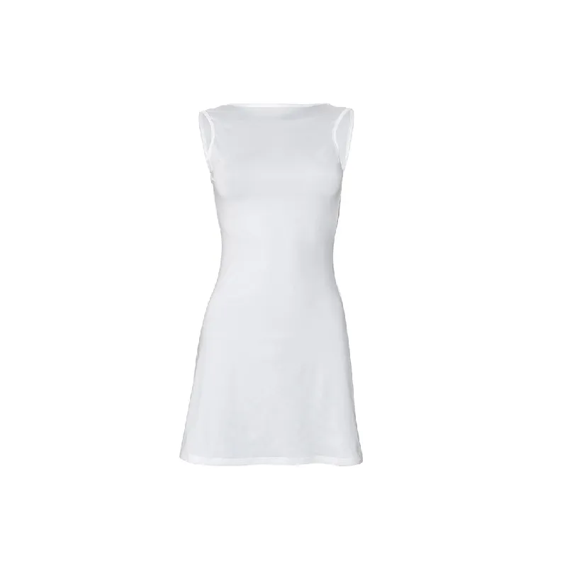 Fashionable Plain Dress Women-1
