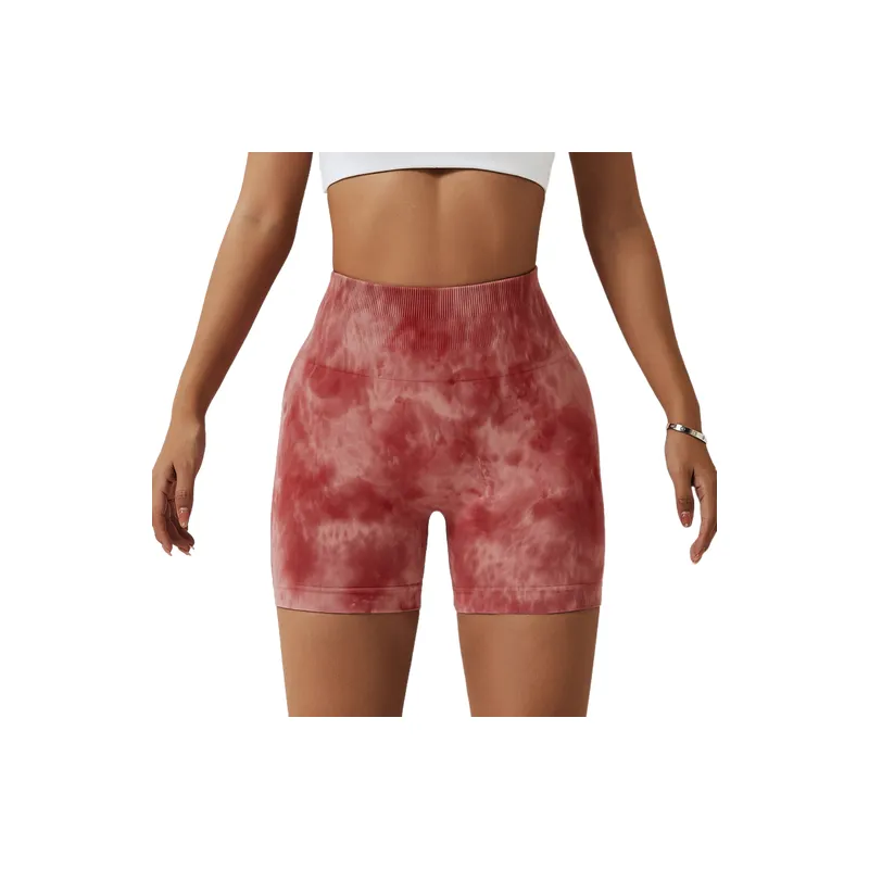 Simple Tie Dye Nylon-Spandex Blend Sports Shorts Women