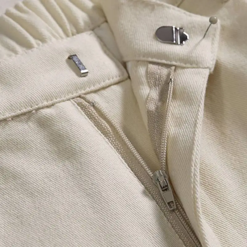 Simple Loose Cotton Suit Trousers-8