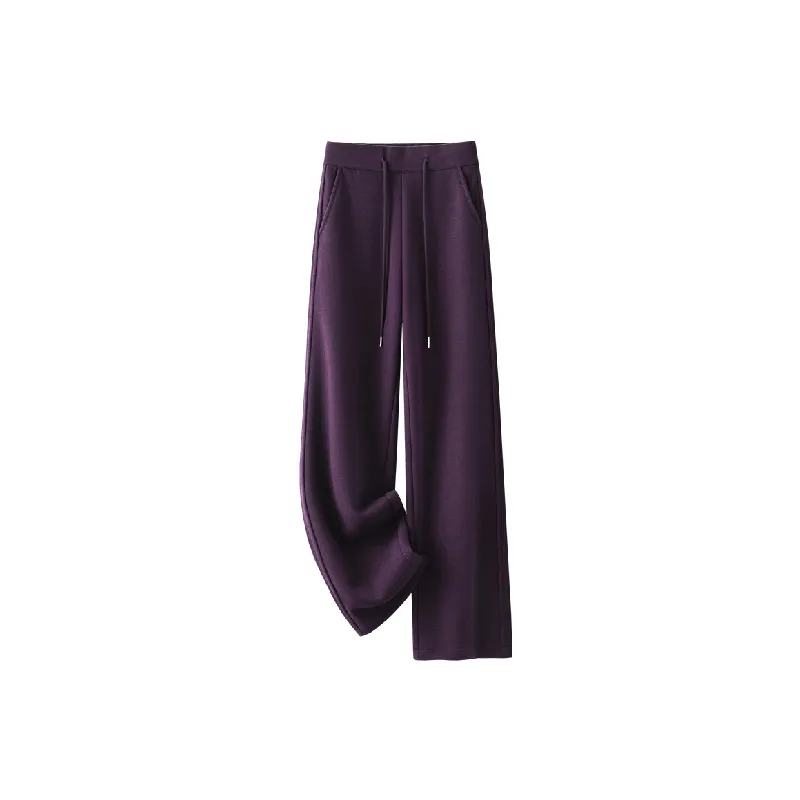 Simple Funky Woolen Fabric Casual Pants Women