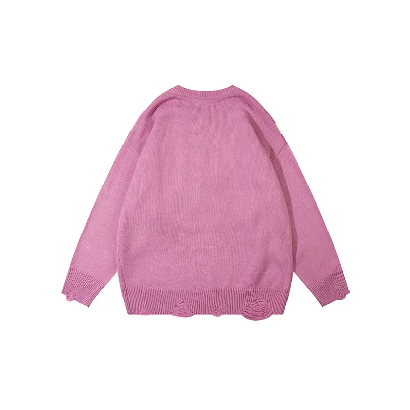 Retro Letter Loose Yarn Sweater-7