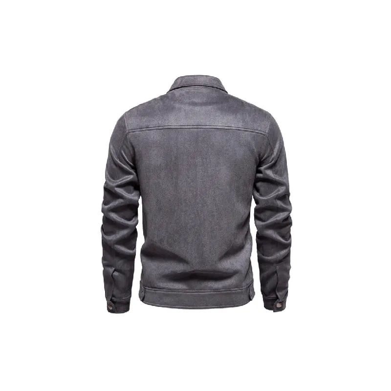 Fashionable Plain Blended Synthetic Fabrics Jacket-10