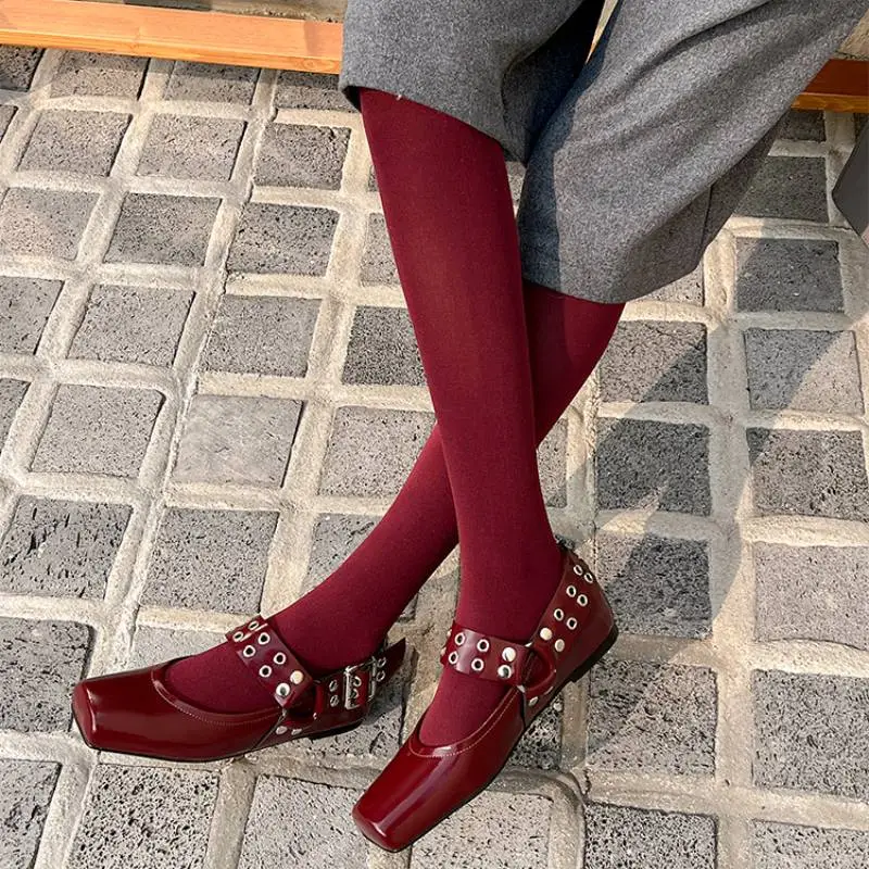 Retro Plain Mary Jane Shoes-2