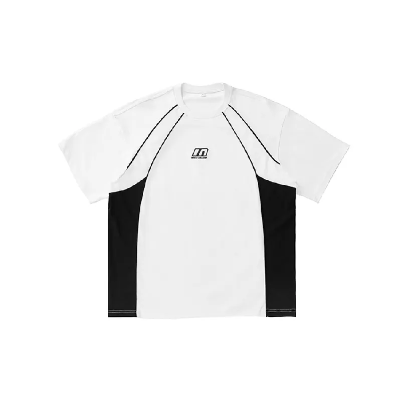 Contrast Color Sporty 100% Cotton T Shirt-6