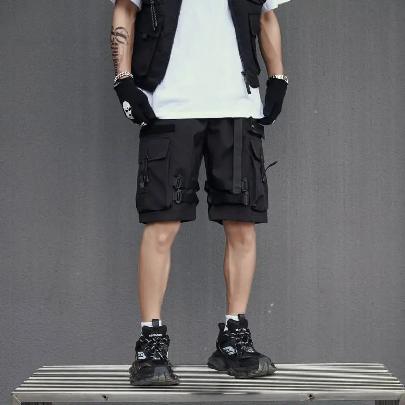 Fashionable Loose Blended Synthetic Fabrics Cargo Shorts-2