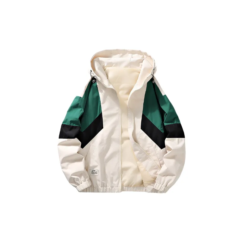 Casual Contrast Color Polyester Jacket-2