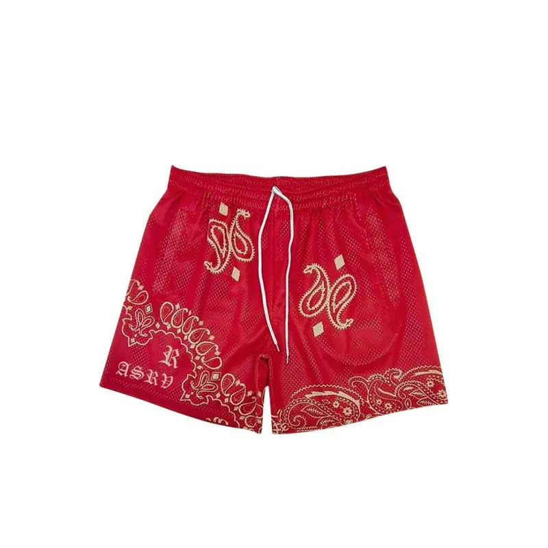 Mesh Outerwear Elastic Waist Shorts-2