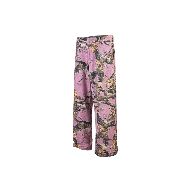 Hip Hop Camouflage Print Wide Leg Pants-1