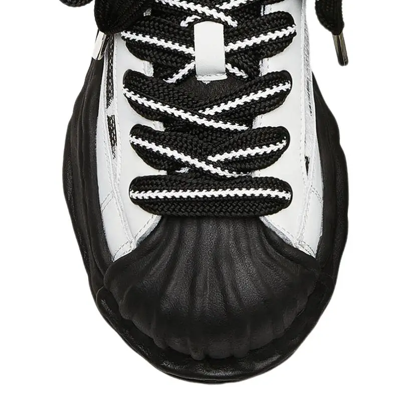 Thick Sole Increased Panda Style Shell Head Dissolved Shoes-4