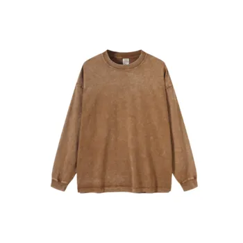 Fashion Retro Washed 100% Cotton Sweatshirt