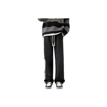 Retro Loose Wide Leg Popular Striped Casual Trendy Pants