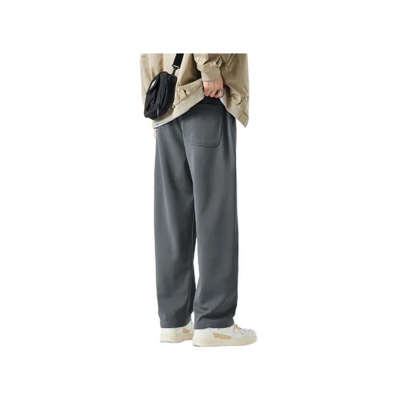 Stitching Design Twill Straight Pants-10