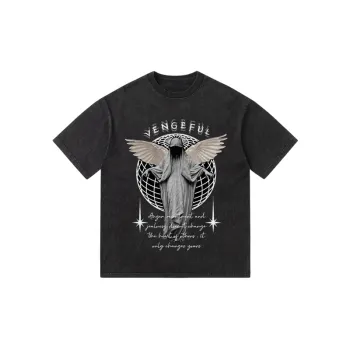 Retro Angel Print Short Sleeve T shirt