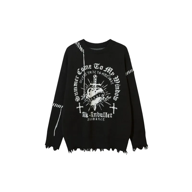 High Street Design Rope Cross Jacquard Sweater