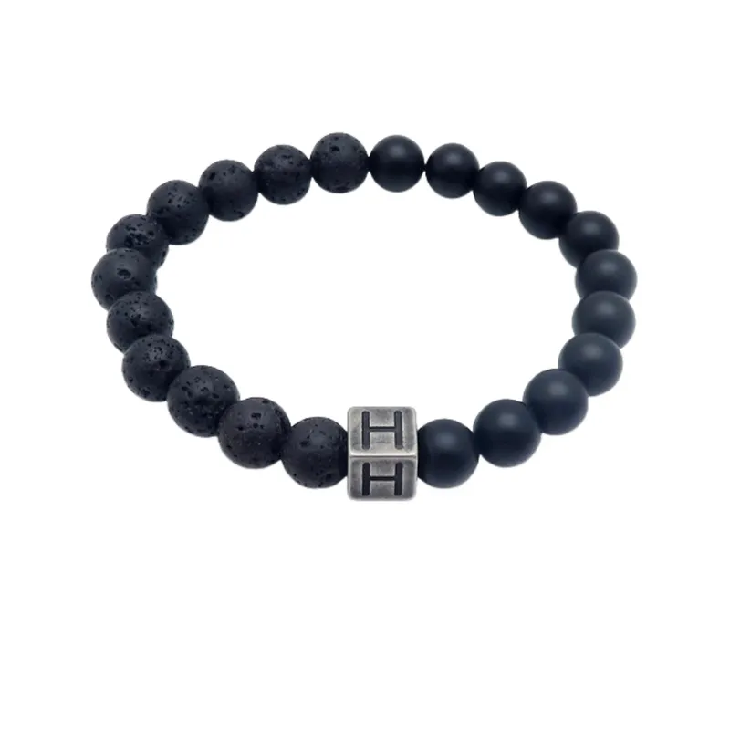 Volcanic Stone Letter Bracelet