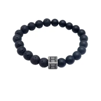 Volcanic Stone Letter Bracelet
