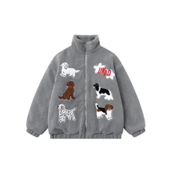 Cartoon Warming Lambswool Blend Yarn Velvet Jacket Unisex