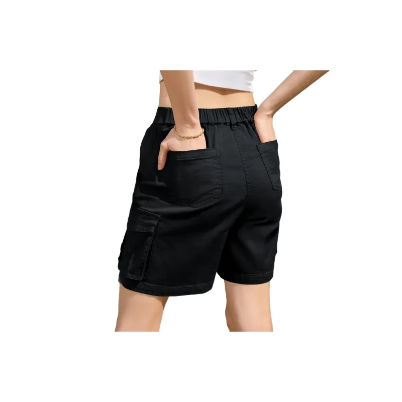 Outdoor Sporty Polyester Cargo Shorts Women-7