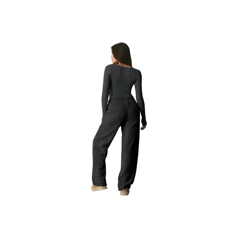 Fashionable Plain Thickened French Fine Rib Fabric Shirt Women-11
