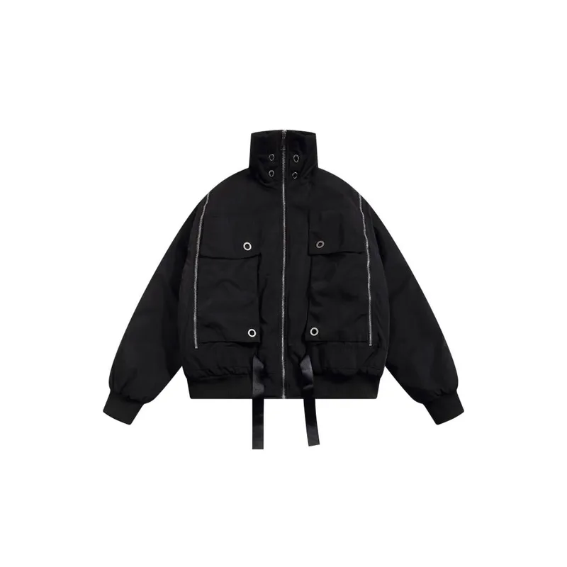 Multi Pocket Hardware Decorative Jacket-0