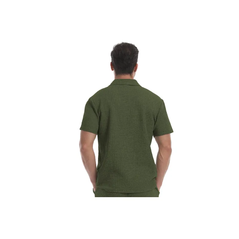 Sporty Plain Blended Synthetic Fabrics Polo Man-5