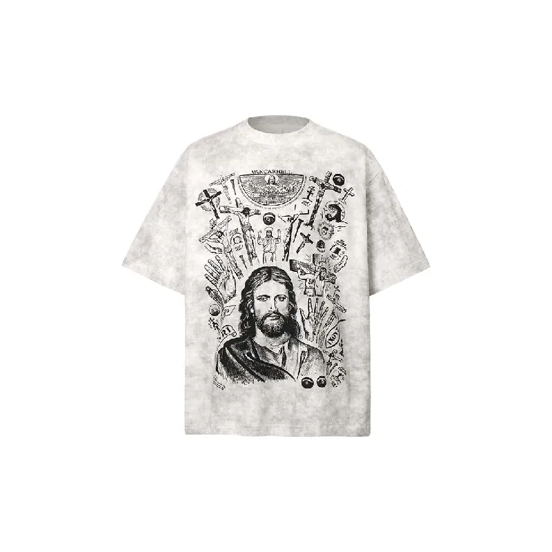 Street Tie Dye Cotton Blended Fabric T Shirt-0