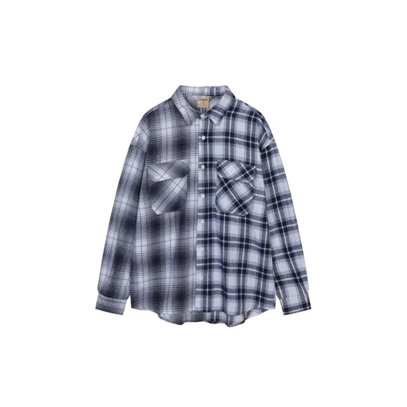 Fuzzy Patchwork Grid Shirt-0