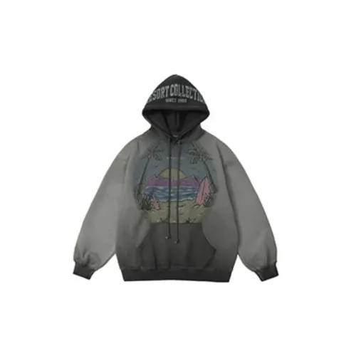 Retro Style Gradual Change Tie Dye Hooded Sweatshirt