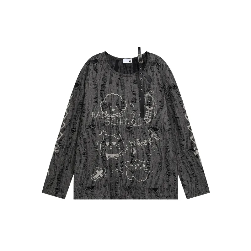 Ripped Loose Knitwear Women