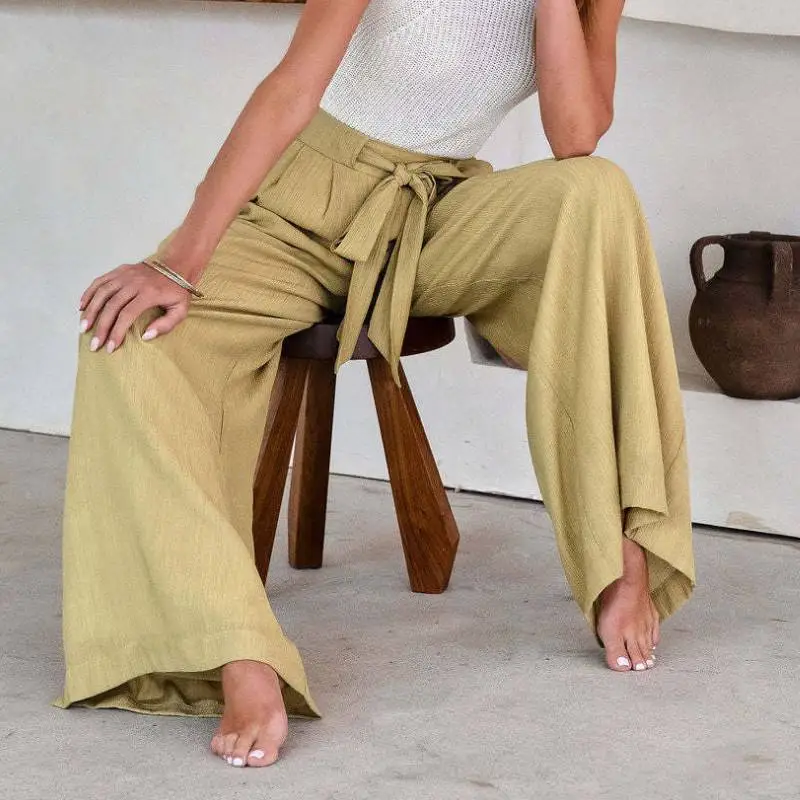 Simple Print Casual Pants-2