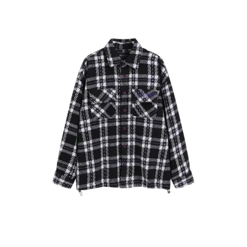 Spider Embroidery Mixed Color Plaid Shirt