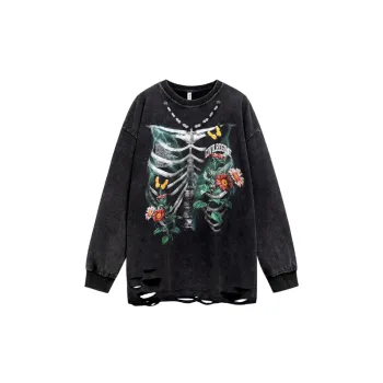 Retro Long Sleeve Straight Leg Sweatshirt