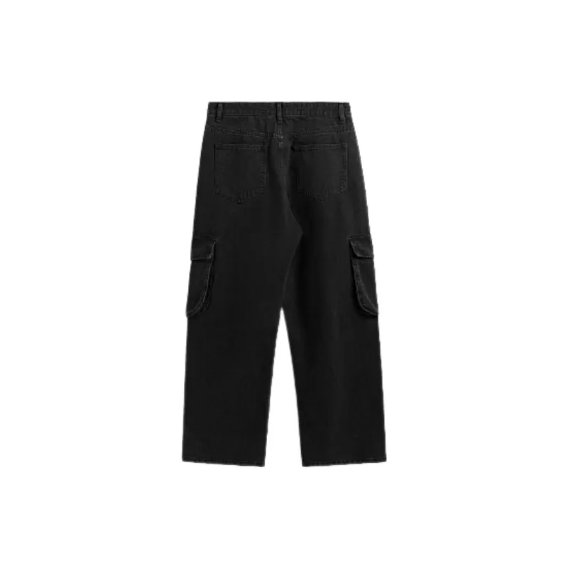 Fashionable Washed Straight Leg Jeans-1