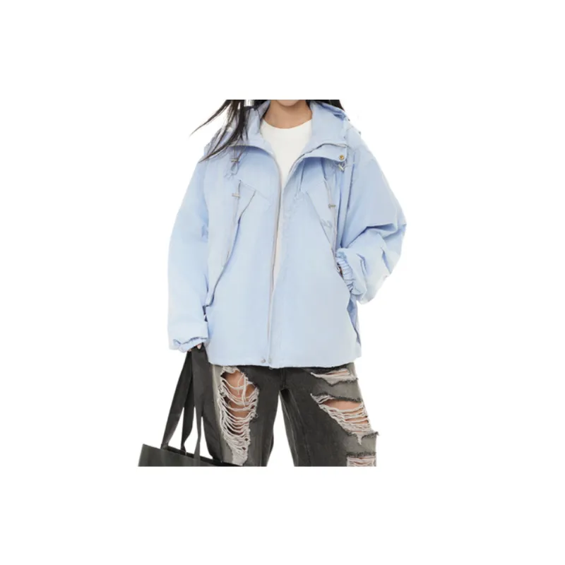 Sporty Loose Blended Synthetic Fabrics Outdoor Jacket-8