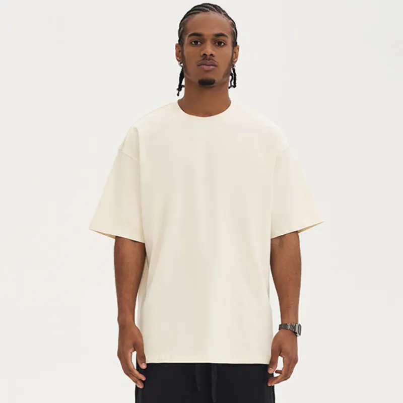 Loose Plain 100% Cotton T Shirt-1