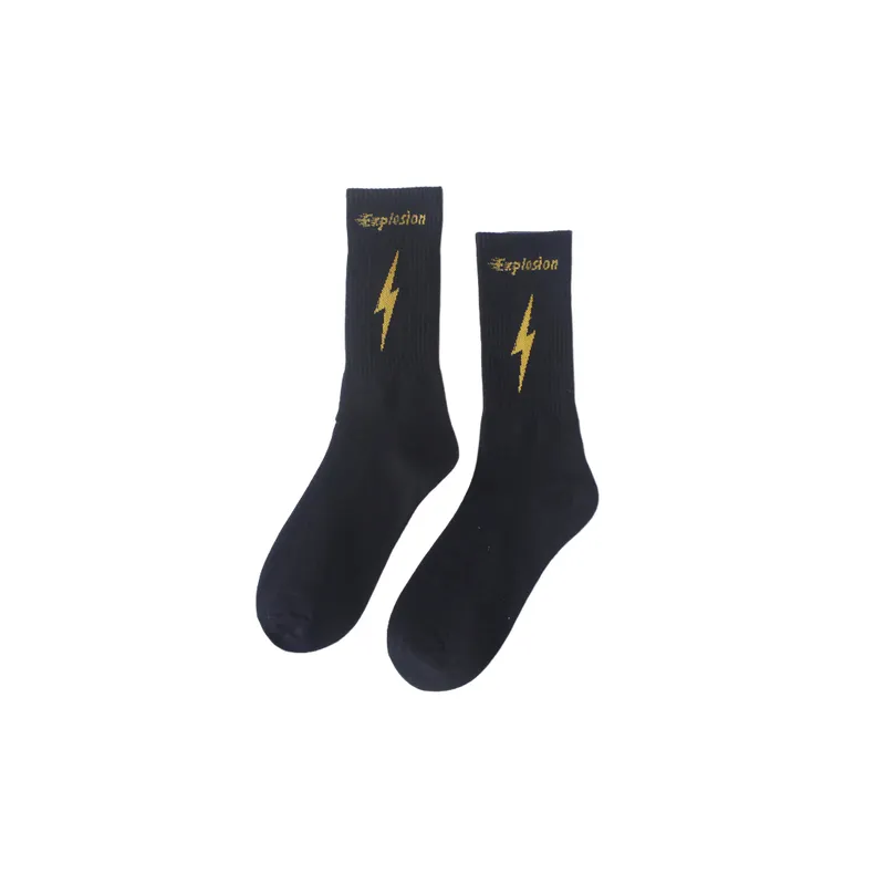 Sporty Plain Combed Cotton Mid Calf Sock-1