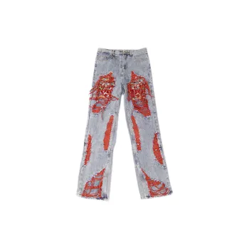 European Hip Hop Embroidered Jeans