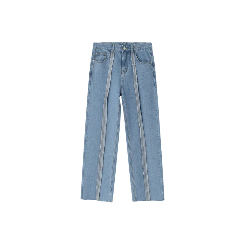 Washed Straight Leg Jeans-0