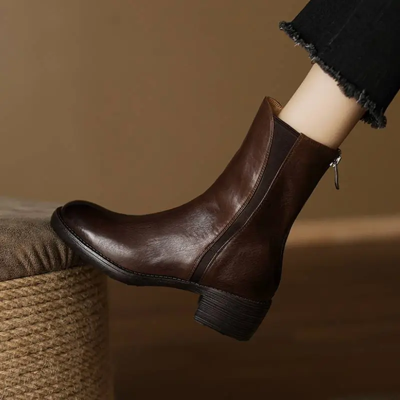 Retro Plain Martin Boot-1
