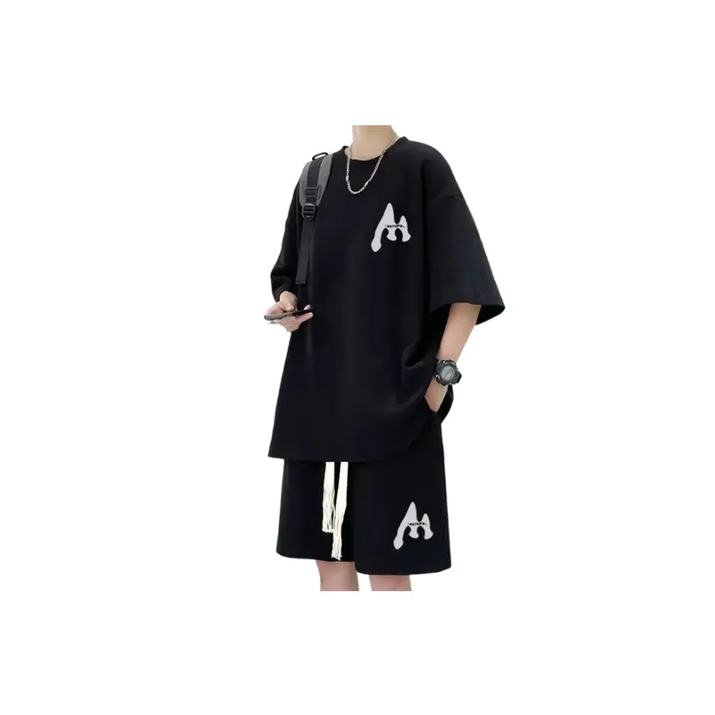 Trendy Solid Color Short Sleeved T Shirt And Shorts Set-2